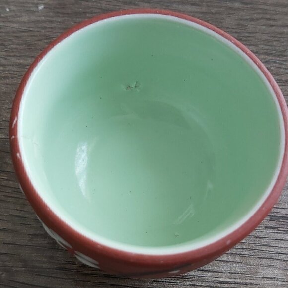 Hand Painted Ochoko Sake Tea Cups & Saucer Set, Plum Blossoms - Set Of 3 - Picture 7 of 8